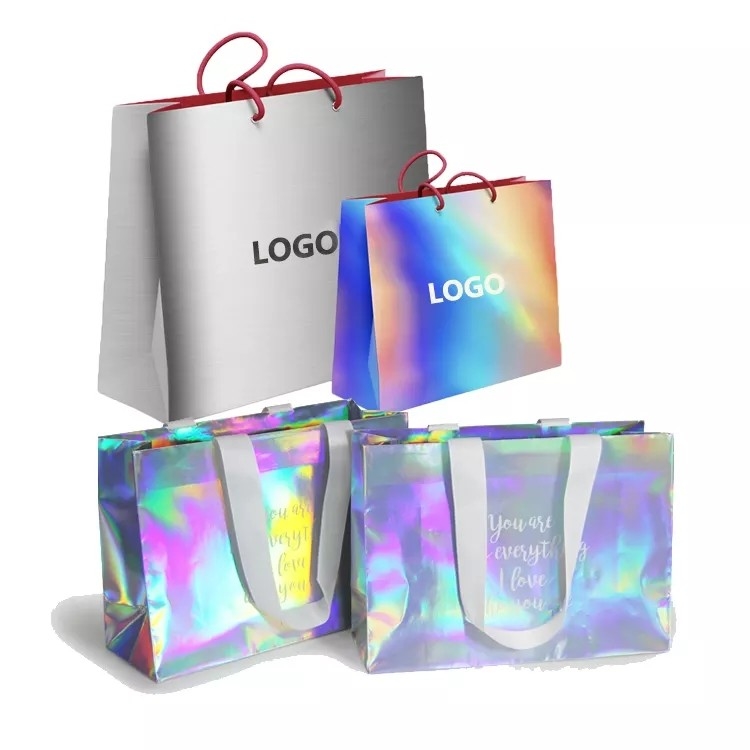 Quần áo bạc lấp lánh Túi đựng quần áo màu ba chiều Cmyk